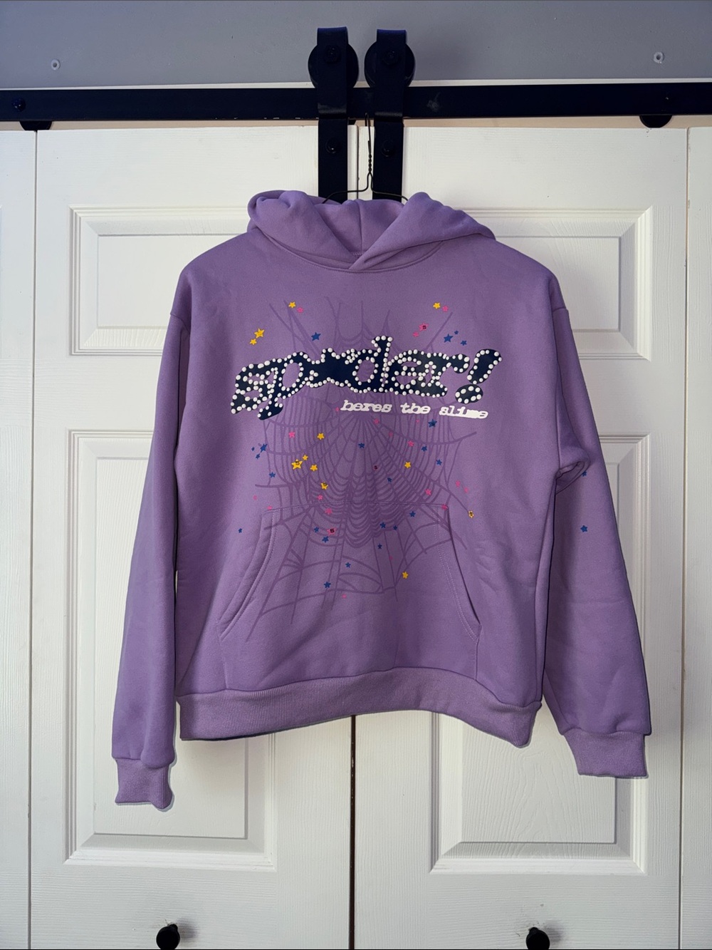 Sp5der Graphic Lavender Hoodie - Brand: sp5der